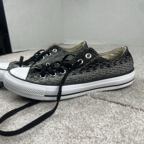 CONVERSE ALL STAR CT OX WOVEN UNISEX MEN SIZE 5 = WOMEN SIZE 7 SHOES GREY/BL - Picture 2 of 7